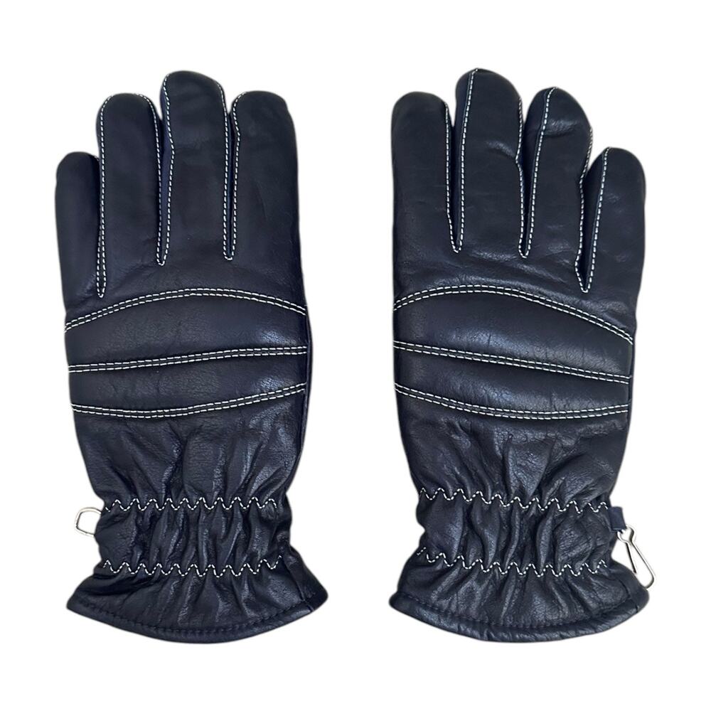Conroy Leather Gloves Women’s Small Navy Blue Lined Winter Made in Japan
